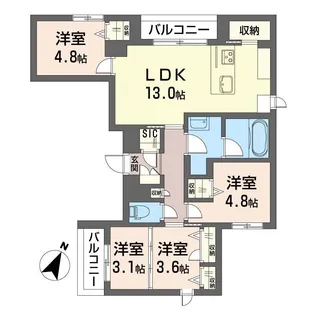 ボン リジエール【2階】の間取り