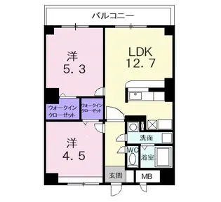 グレディオール【3階】の間取り