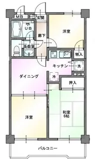 リバーフロントヤシマ【4階】の間取り