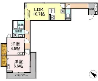 セレスティア江北II【2階】の間取り