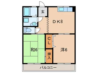 ロイヤルハイツ奥野【3階】の間取り