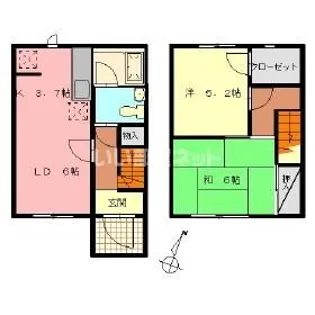 メゾンくげぬま【1階】の間取り