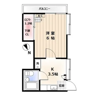 古川アパート【2階】の間取り