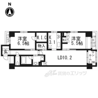 ロジュマン京都三条柳馬場【2階】の間取り