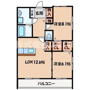メゾン ル・クプル【1階】の間取り
