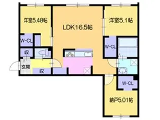 アーバス南円山【1階】の間取り