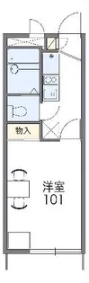 レオパレスリラティヴ萩原【1階】の間取り
