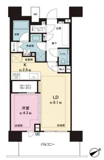 ブランズ芝浦【13階】の間取り