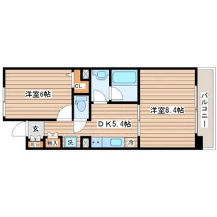 ヒューモスシエナ大和町【2階】の間取り