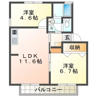 ハイマート本城 C【1階】の間取り