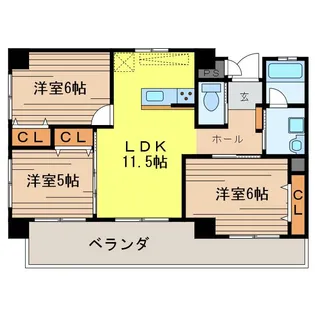 シャトー ヤン【1階】の間取り