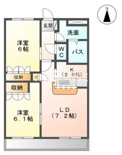 ロイヤルヒル岩松II【2階】の間取り