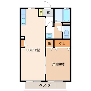 コーポアルプス【1階】の間取り