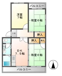 ジュネス和合【3階】の間取り