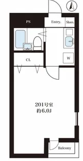 シャンブル東付中【2階】の間取り