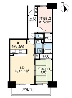 UR多摩ニュータウン南大沢絹の道一番街【6階】の間取り