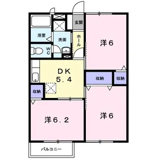 ソレイユ 西本パート1A【2階】の間取り
