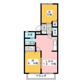 アルカディア B棟【2階】の間取り