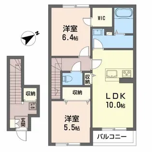 ル ミエル シャーメゾン【2階】の間取り