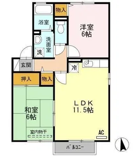 インター池田 A棟【2階】の間取り