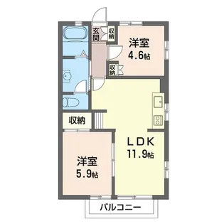 カーサベルデB【2階】の間取り