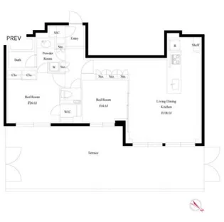 ルネサンス松濤プレミアムコート【1階】の間取り