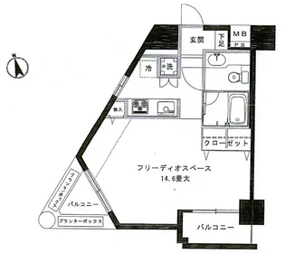 1Kの間取り画像