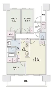 晴海フラッグ パークビレッジ C棟【10階】の間取り