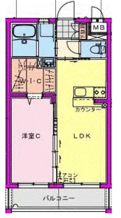 ポルトボヌール姫城RC【2階】の間取り