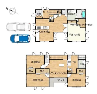 三重県四日市市西富田町【一戸建】の間取り