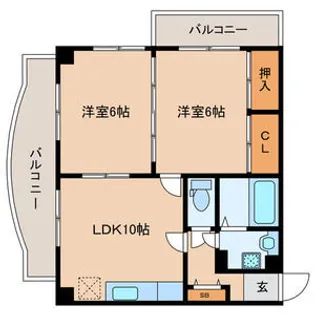 2LDKの間取り画像