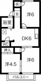 岐阜県羽島市正木町上大浦2【アパート】の間取り