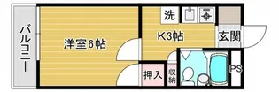 矢賀ハイツ【3階】の間取り