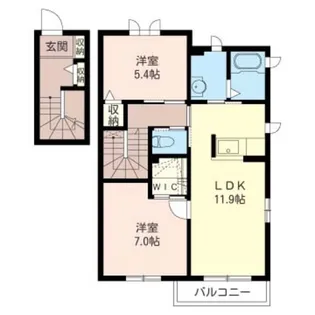 エールスト ヴィラC【2階】の間取り