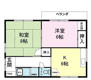 脇アパートC号棟【2階】の間取り