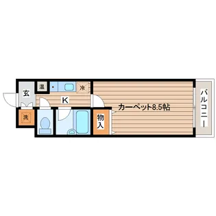 シャンブル向山【3階】の間取り