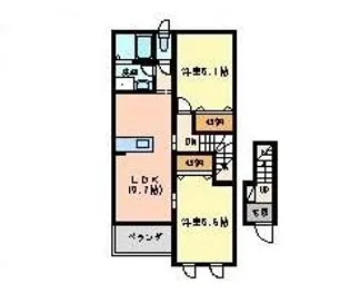 パームヒルズカネヨシA【2階】の間取り