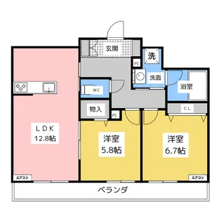 リラフォート傍示本【2階】の間取り