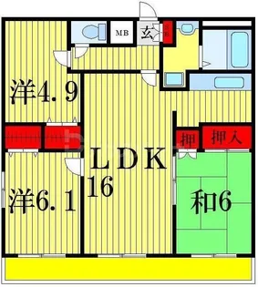シティハイム八広はなみずき【2階】の間取り