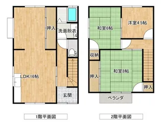 あけぼの二戸一【1階】の間取り