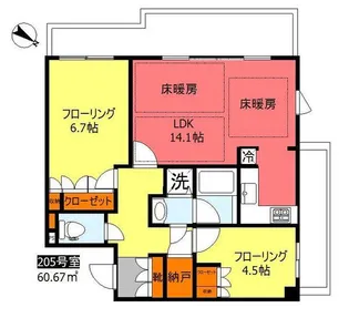 南雪谷パーク.ホームズ【2階】の間取り