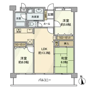 モアグレース大黒【4階】の間取り