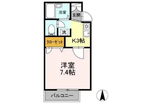 ドエル開成【1階】の間取り
