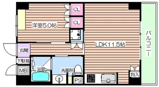 シティエール東梅田I【8階】の間取り