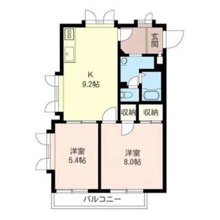 2DKの間取り画像