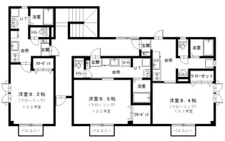 フラワーハイツ【1階】の間取り