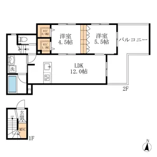 メゾン・ド・ファミーユ【2階】の間取り