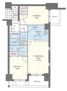 KANDA REEPLEX Rs【神田リープレックスリズ】【5階】の間取り