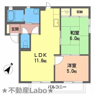 徳島県板野郡藍住町徳命字元村【アパート】の間取り