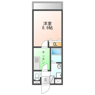 岡山県津山市沼【マンション】の間取り